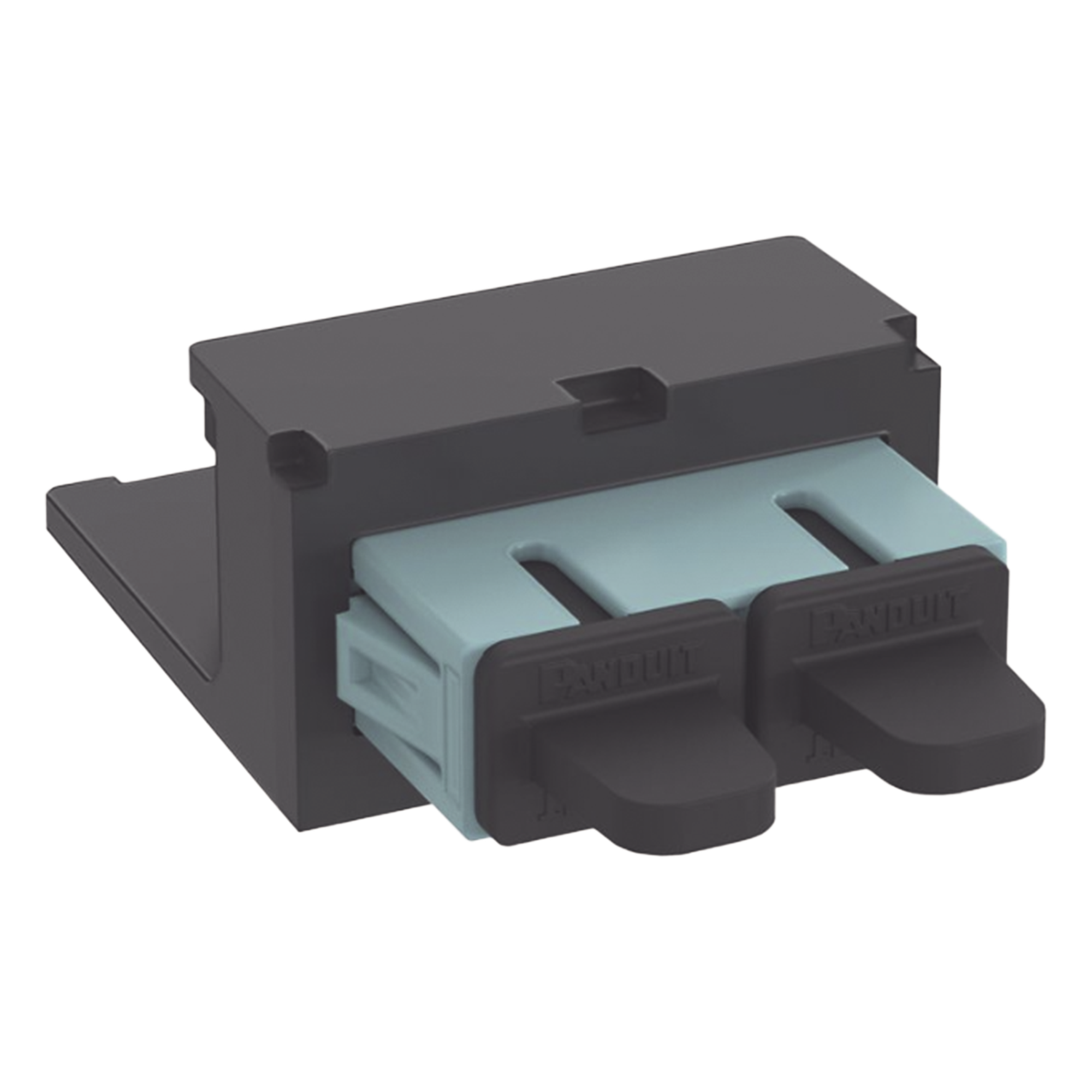 Módulo Acoplador SC Duplex, para Fibra Óptica Multimodo OM3/OM4, Tipo Mini-Com, Color Aqua — PANDUIT · SKU CMDAQSCZBL