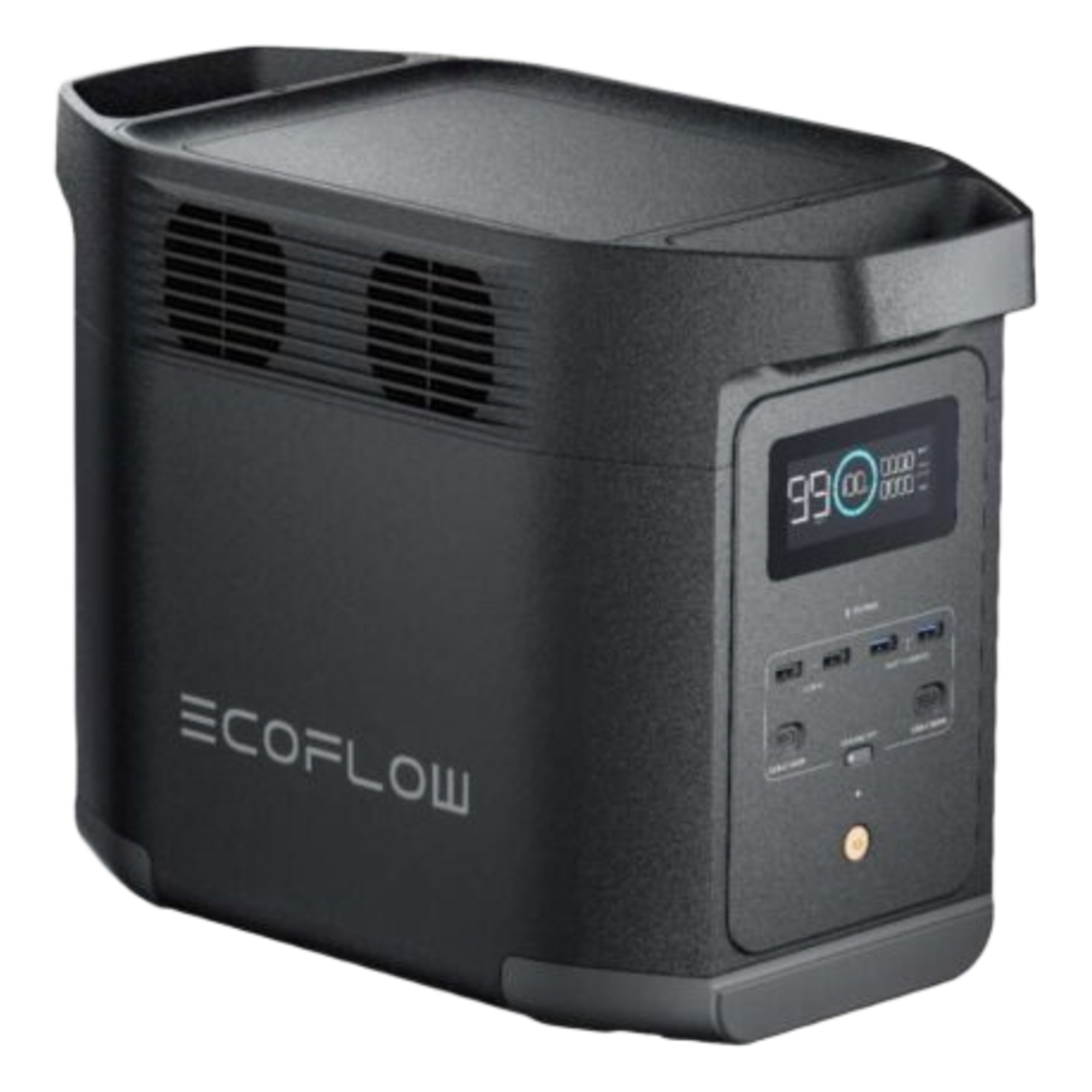 Estación de Energía Portátil de 980Wh Litio LFP / 10 Puertos AC 500 W (Max. 1000W) / 2 USB-C 100W / Cargador de Coche 10A a 12.6V / Conectividad WiFi y Bluetooth (App) / Carga Solar 500W Max. — ECOFLOW · SKU E980