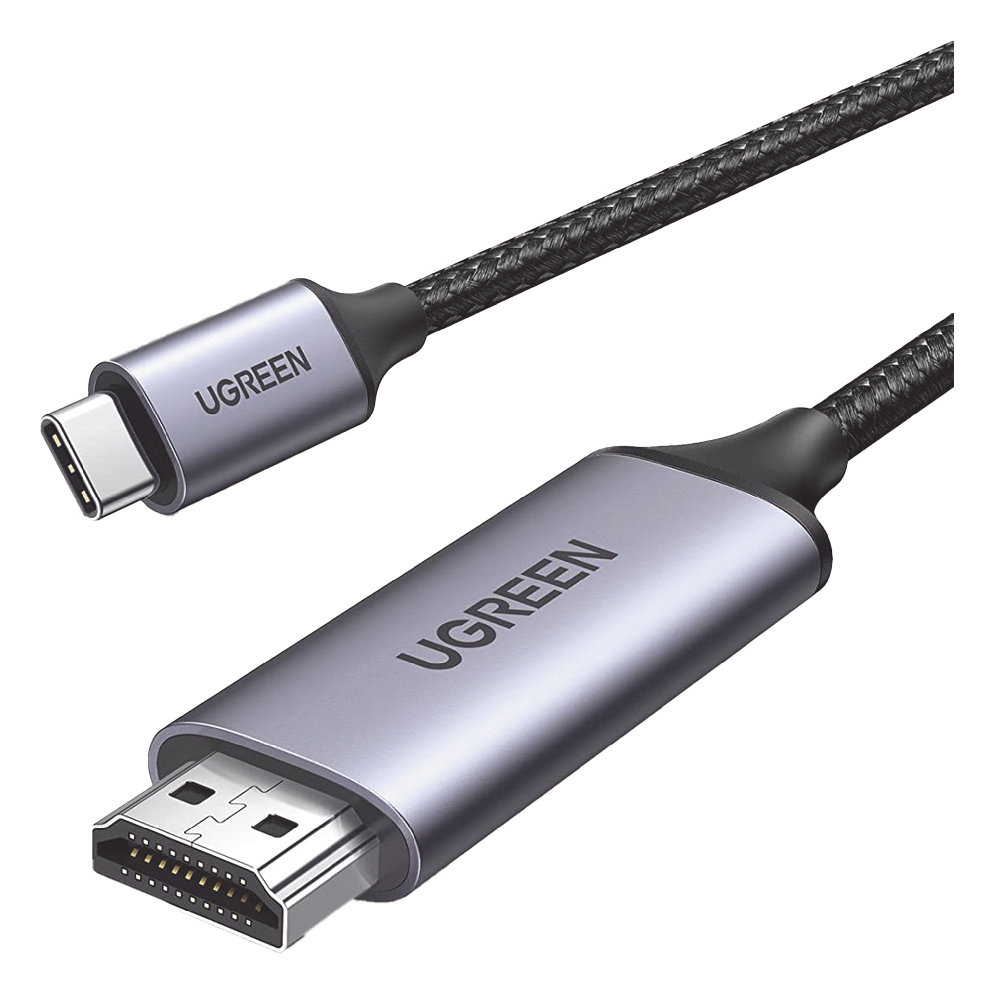 Cable USB-C 3.1 a HDMI 4K | 1.5 Metros (4.92 Pies) | Compatible con Thunderbolt 3 & 4 | Adaptador Tipo-C a HDMI | 4k@60Hz | Soporta Modo Espejo y Modo Extendido | Carcasa de Aluminio | Nylon Trenzado | Conector Niquelado | Blindaje Multicapa — UGREEN · SKU 50570