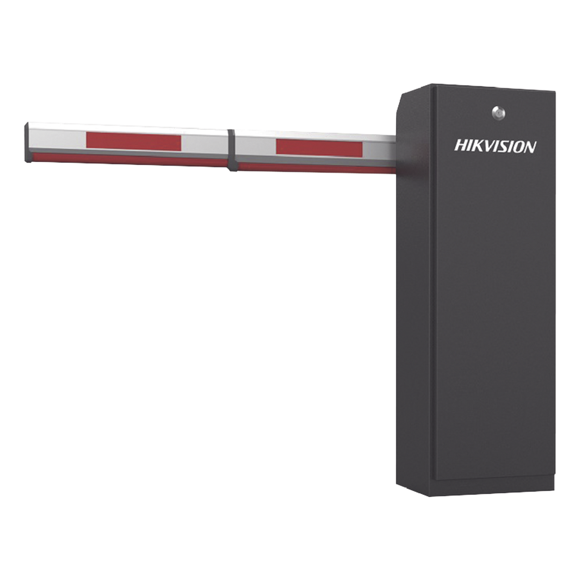 Barrera Vehicular IZQUIERDA / Brazo Incluido Ajustable de 2 a 4 mts / Apertura en 3 Segundos / Incluye Banda Protectora Antigolpe de Vehiculos / Protección IP54 / Compatible con Cualquier Control de Acceso — HIKVISION · SKU DS-TMG4B0-LA/4M