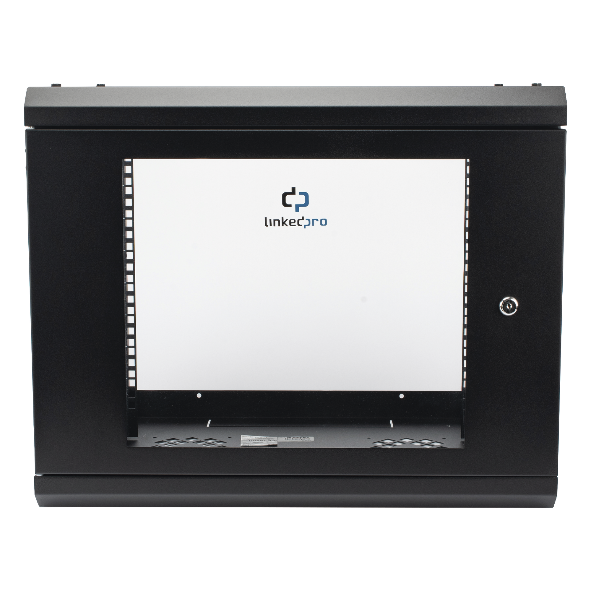 Gabinete de Pared con Puerta de Cristal Templado, 455 mm de Profundidad, 9U Rack de 19'', Acero Reforzado — LINKEDPRO · SKU SR1909LH3GA