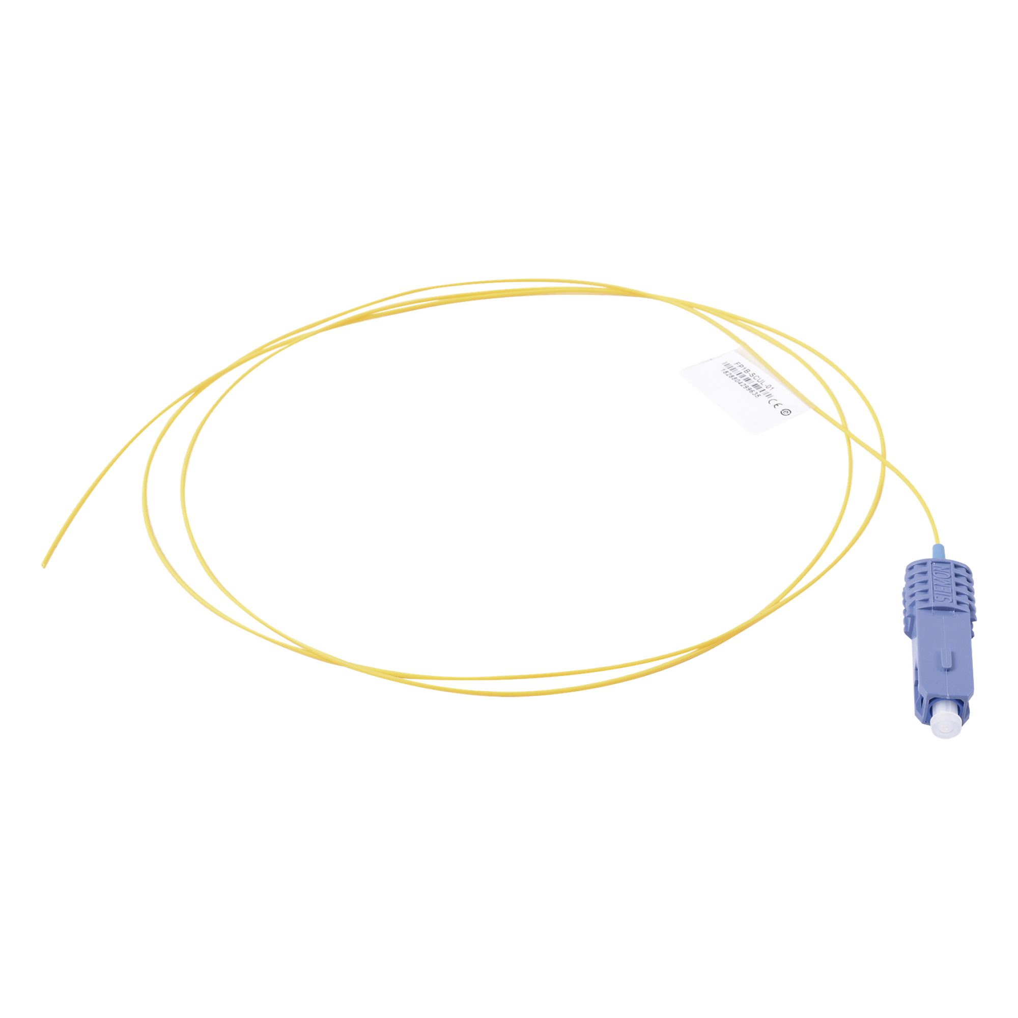 Pigtail de Fibra Óptica SC/UPC Simplex, Monomodo OS1/OS2 XGLO, OFNR, Color Amarillo, 1 Metro (3.28 Pies) — SIEMON · SKU FP1B-SCUL-01