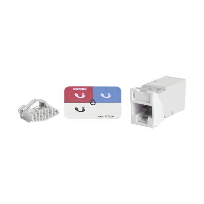 Jack Z-MAX Cat6A, UTP, Montaje Híbrido en Placa de Pared (Plano y Angulado), Color Blanco — SIEMON · SKU Z6A-02