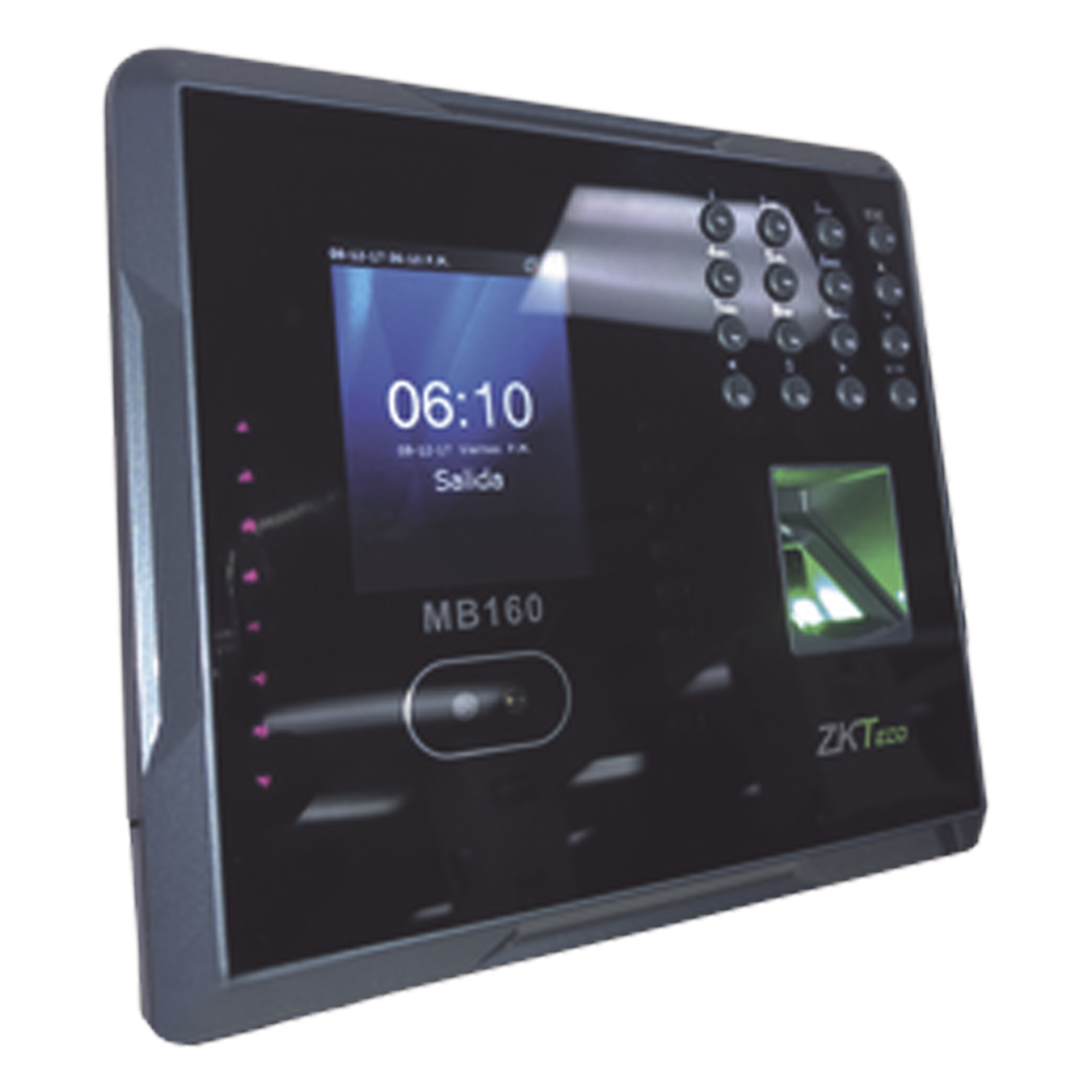 Terminal Biométrica Facial / Rostro Huella y Tarjeta / 1,500 Usuarios / Pantalla 2.8" / TCP/IP USB / ADMS / Control de 1 Puerta — ZKTECO · SKU MB160ID