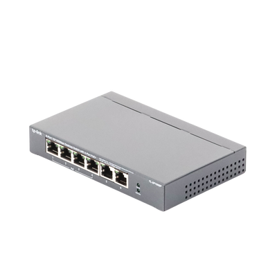 Switch PoE no Administrable de escritorio / 6 puertos 10/100 Mbps / 4 puertos PoE af/at / Presupuesto 67 W / Modo Extensor hasta 250 m / Calidad video prioritaria