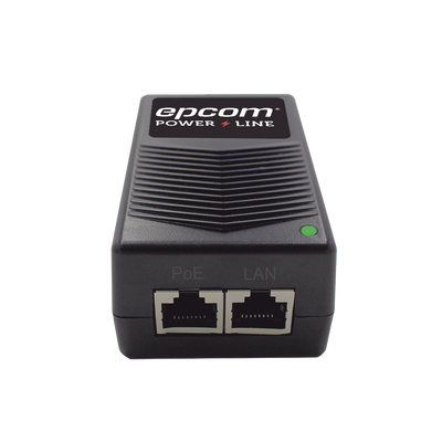 Adaptador de pared / Inyector PoE / 24 Vcc / 1 A / Controlado por chip IC / Protección contra OV, OC, SC, UV/ Fácil de instalar