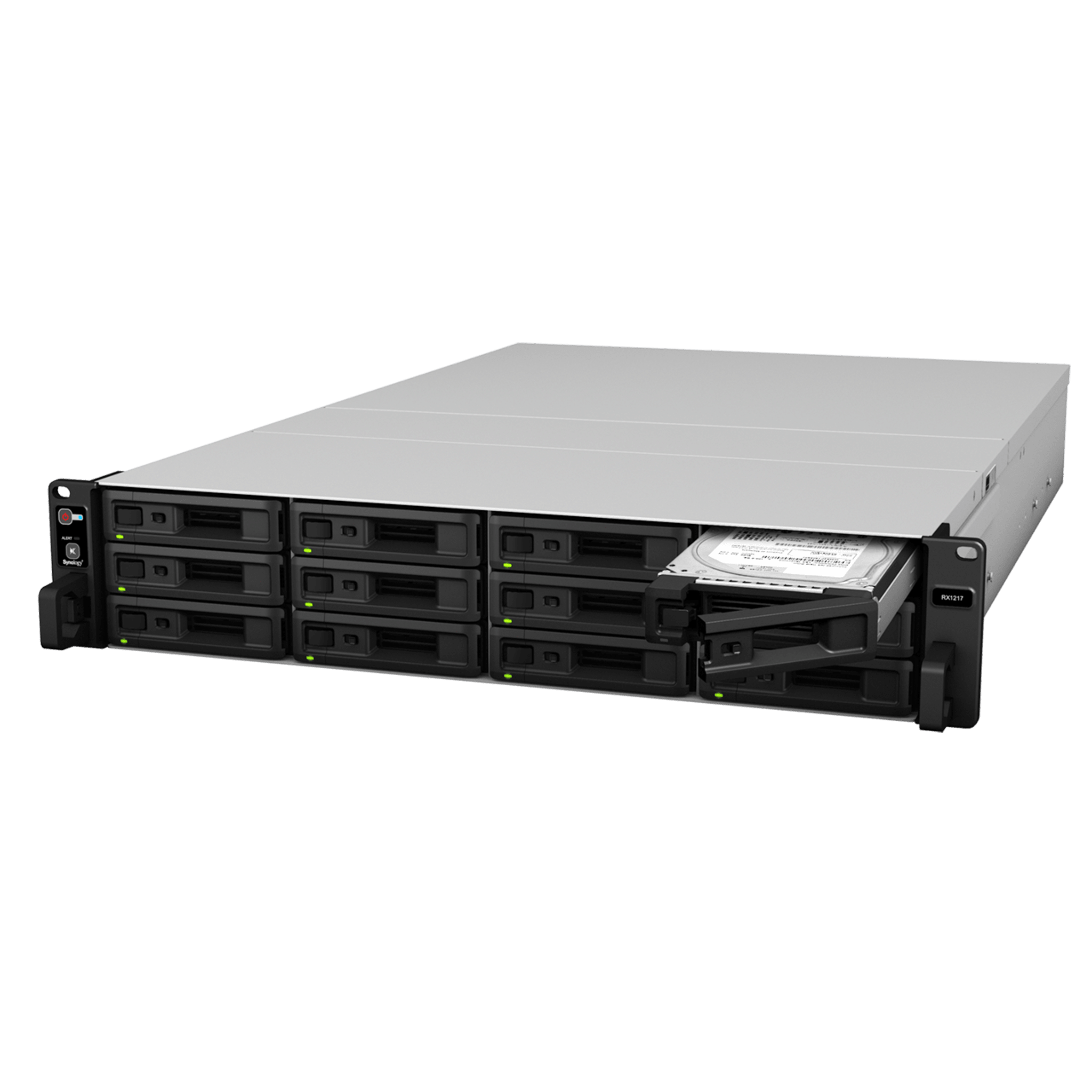 Unidad de Expansión Synology RX1217/RX1217RP | 12 Bahías de Disco | Compatible con SATA 3.5” y 2.5” | Expansión de Volumen en Línea | Fuentes de Alimentación Redundantes (RX1217RP) | Administración con