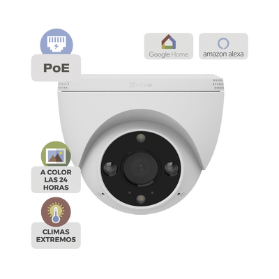 Cámara IP POE Inteligente / 2K 4MP (2304x1296) / IA Detección Humano-Vehiculo / Visión Nocturna Color / Audio Bidireccional / IP67 / Almacenamiento MicroSD 512GB