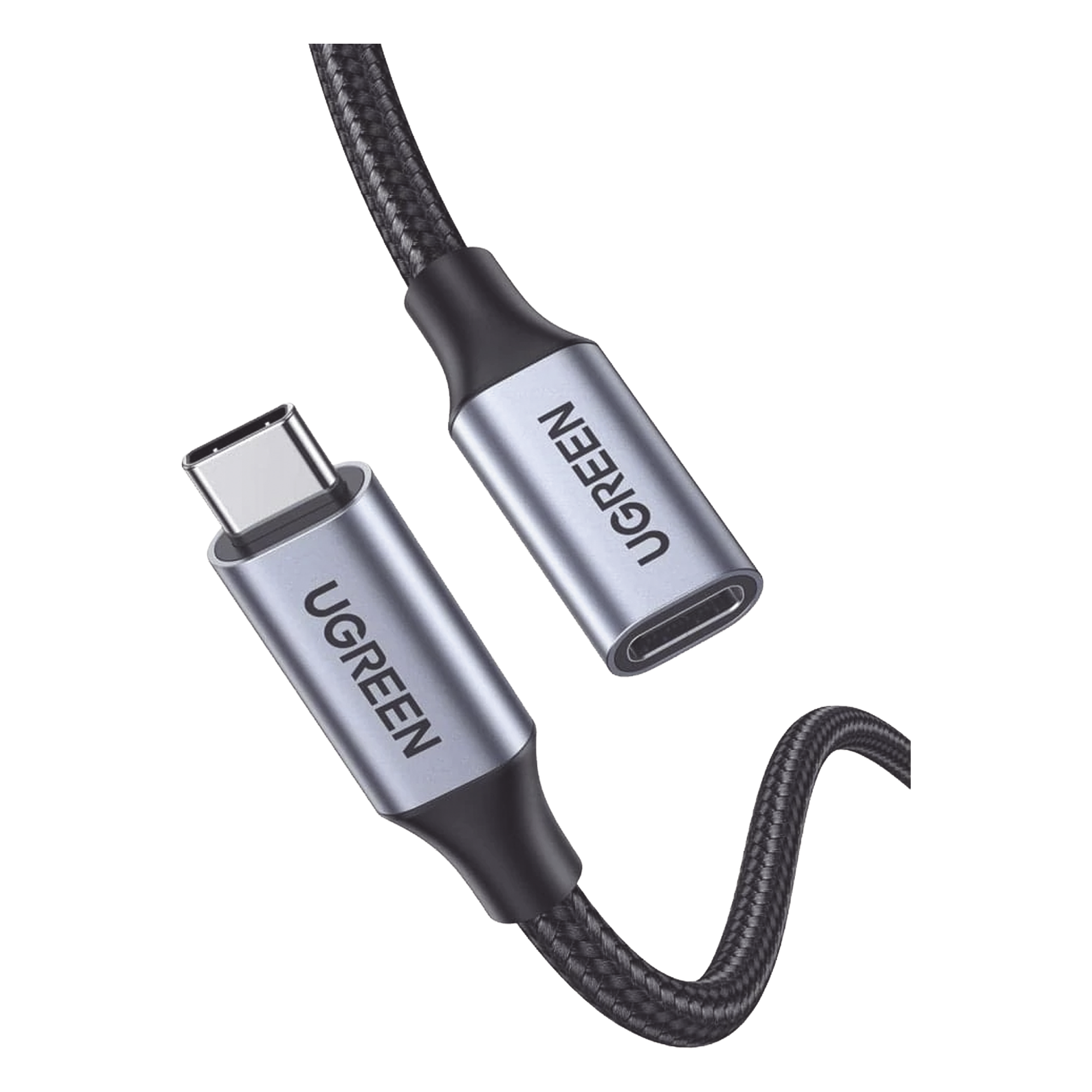 Cable Extensor USB-C Macho a Hembra / USB 3.1 Gen 2 / 10 Gbps / Carga 100W / Thunderbolt 3 Compatible / 1 m (3.3 ft) / Nylon Trenzado / Aluminio — UGREEN · SKU 30205