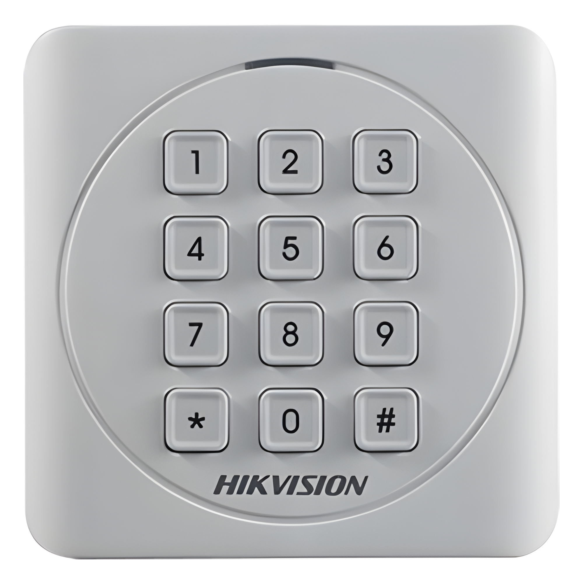 Lector de Tarjetas PROX EM y Contraseñas / Exterior IP65 / Wiegand / Compatible con Cualquier Panel / PEQUEÑO y ESTETICO — HIKVISION · SKU DS-K1801EK