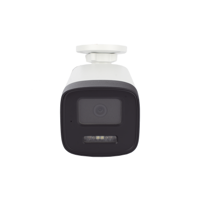 [Audio Bidireccional + Dual Light + ColorVu] Bala TURBOHD 3K (5 Megapixel) / Lente 3.6 mm / 40 mts IR EXIR + 40 mts Luz Blanca / Micrófono y Bocina Integrado / Exterior IP67 / dWDR