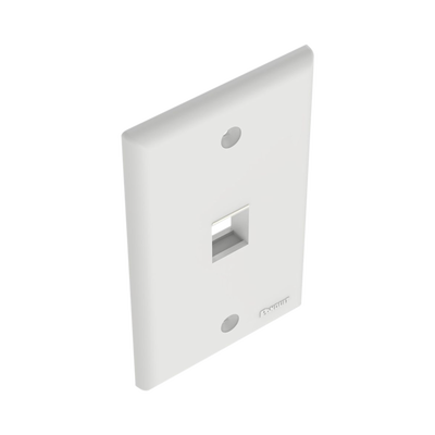 Placa de Pared Vertical, Salida Para 1 Puerto Keystone, Color Blanco