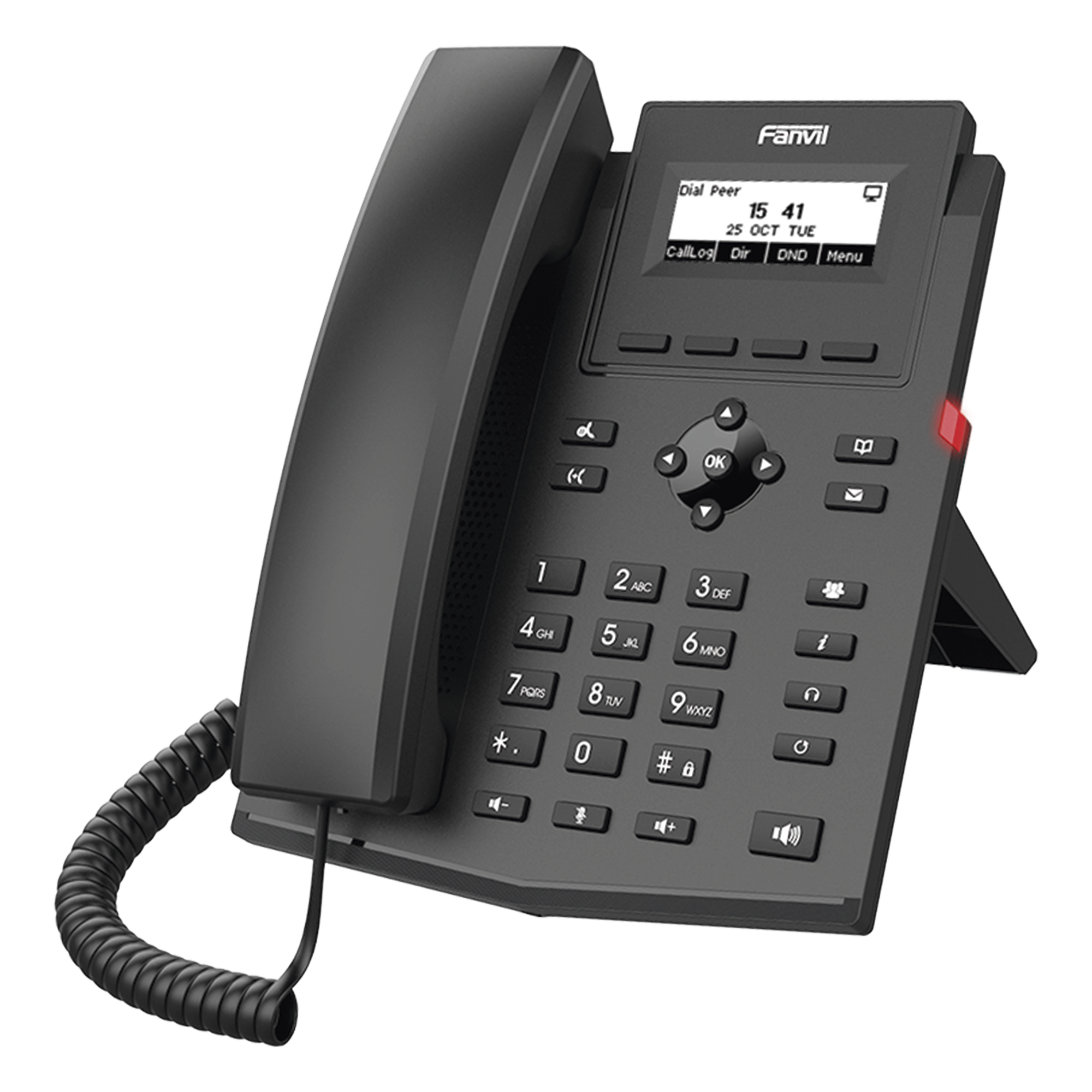 Teléfono IP WiFi empresarial para 2 líneas SIP con pantalla LCD, Códec Opus, conferencia de 6 vías.