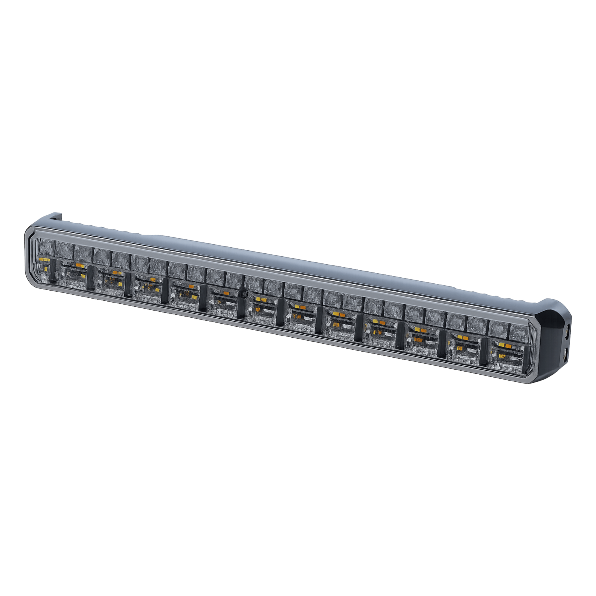 Luz Auxiliar de 45 LED, Top Rojo, Tricolor Rojo/Ambar/Blanco, 11.42", Lente Transparente, SAE — SIGNALPRO · SKU SP88RRAW
