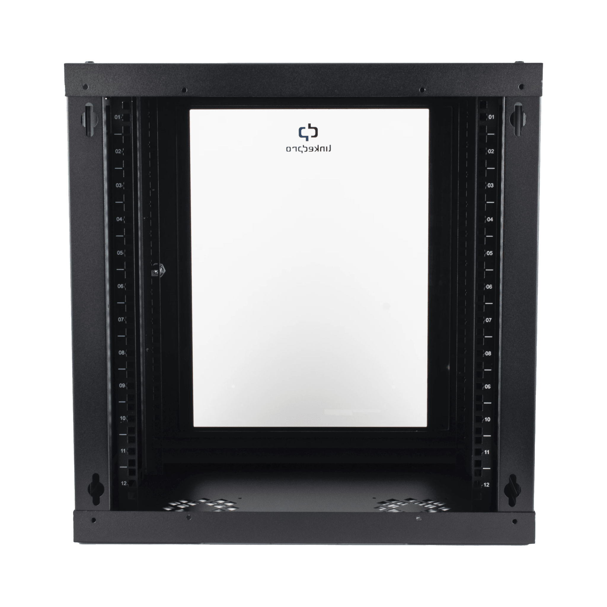 Gabinete de Pared con Puerta de Cristal Templado, 455mm de Profundidad, 12U Rack de 19'', Acero Reforzado