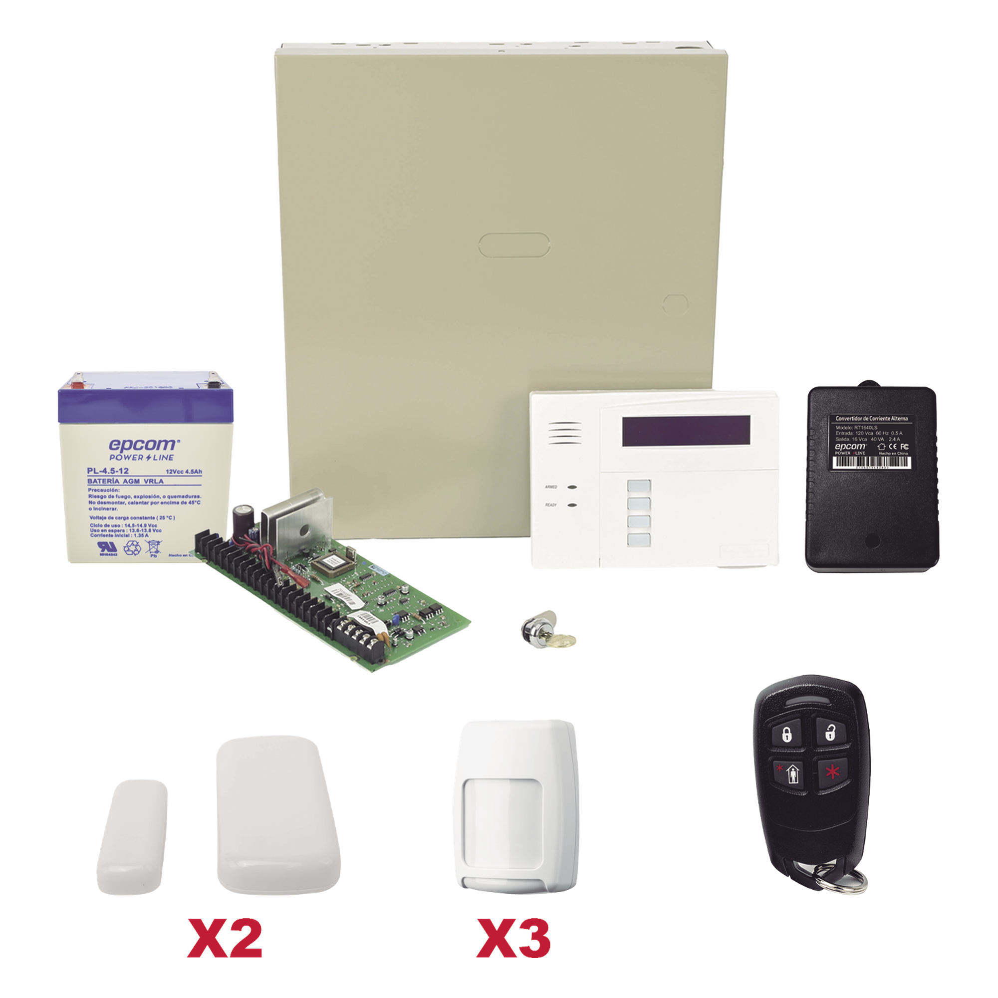 Kit de alarma inalámbrico con panel VISTA-48, teclado 6160RF, contactos 5800MINI, sensores PIR y control remoto — HONEYWELL HOME RESIDEO · SKU VISTA48PLUSMINI/6160RF