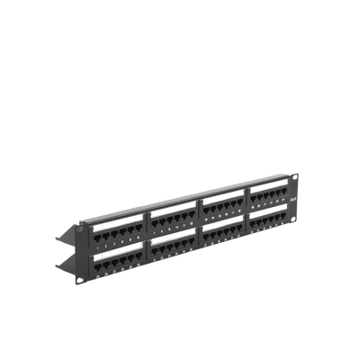 Panel de Parcheo de Impacto (110) UTP de 48 Puertos Cat6, 19 Pulgadas (48.26 cm), 2U, con Barra para Organizar Cable