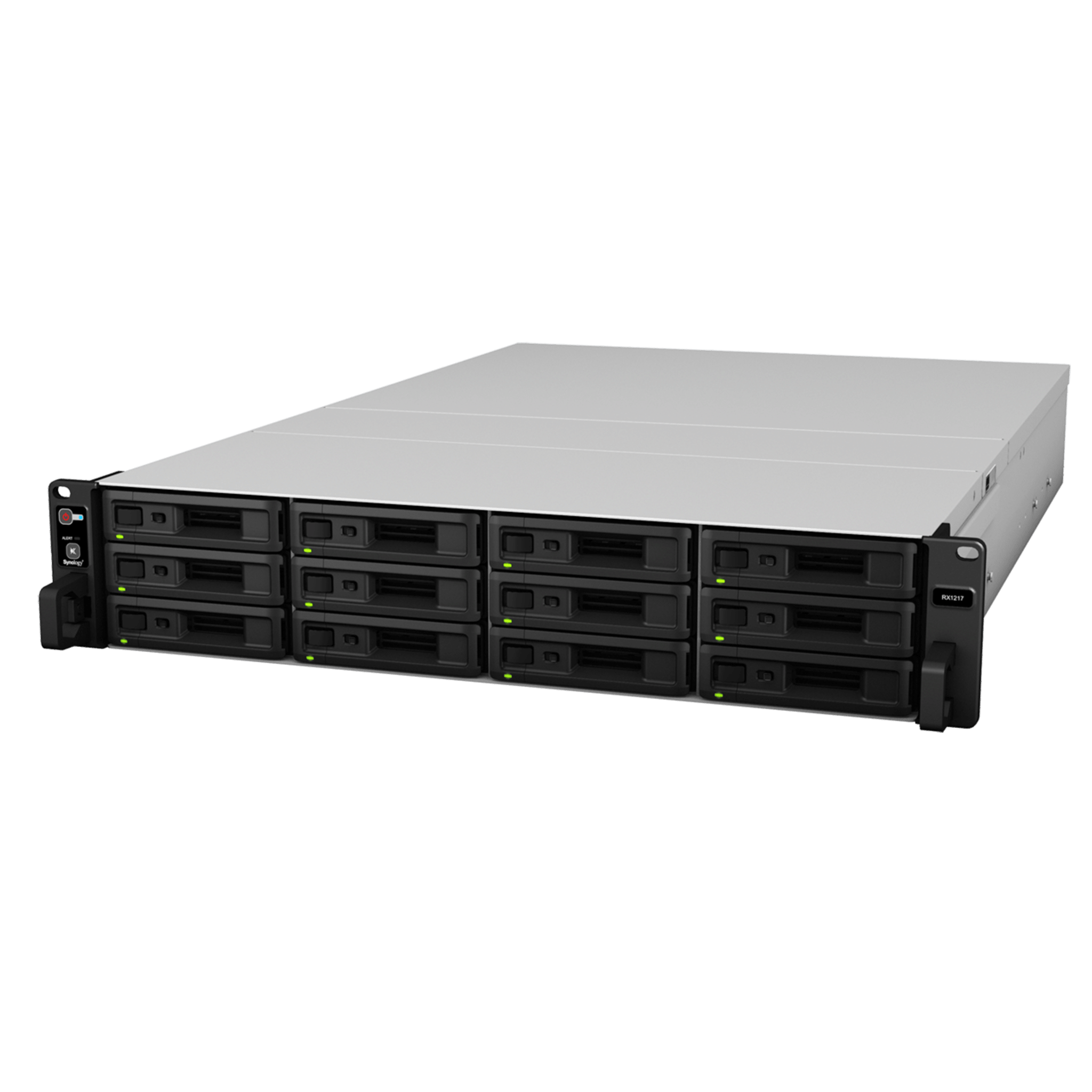 Unidad de Expansión Synology RX1217/RX1217RP | 12 Bahías de Disco | Compatible con SATA 3.5” y 2.5” | Expansión de Volumen en Línea | Fuentes de Alimentación Redundantes (RX1217RP) | Administración con