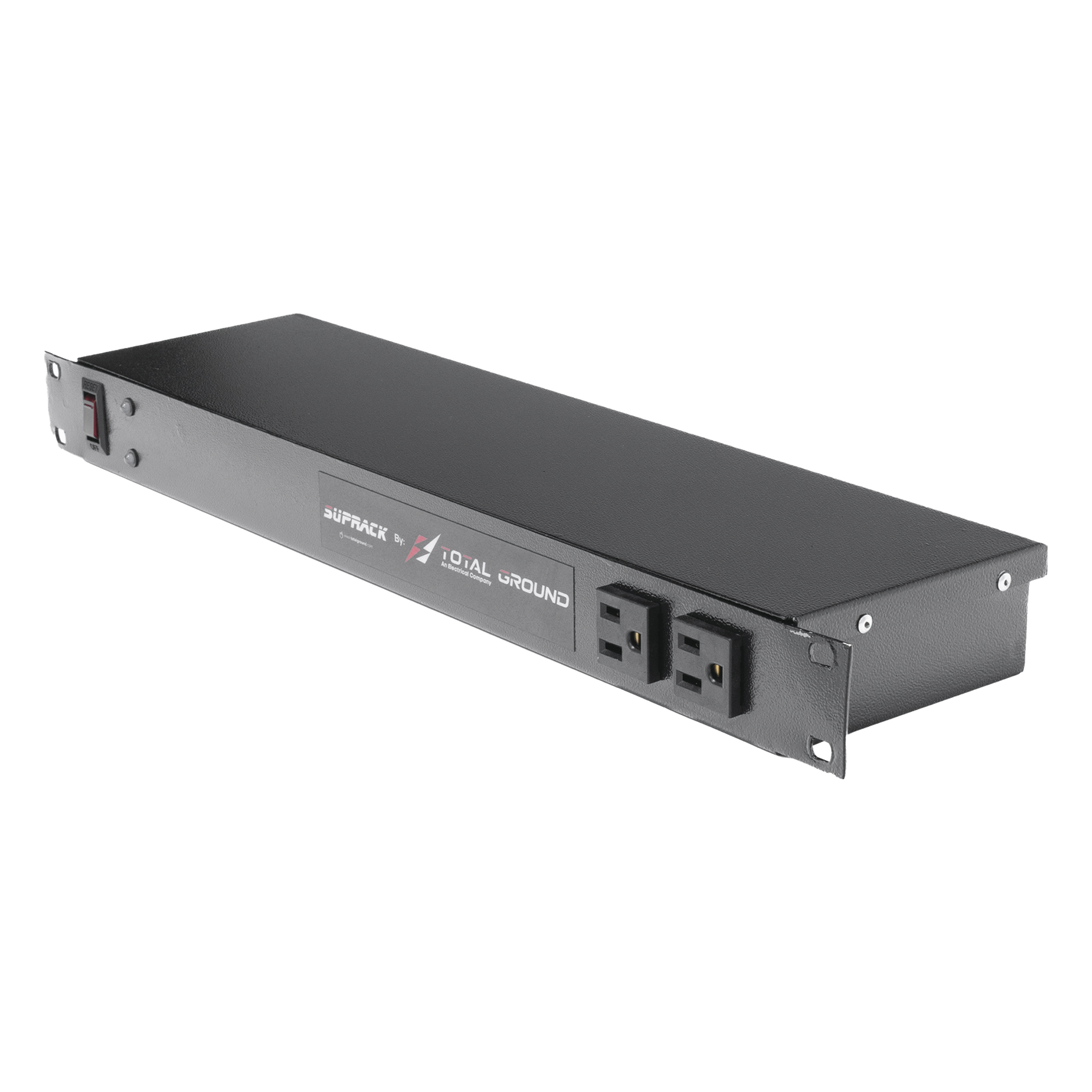 Tomacorriente de 10 contactos para 120 Vca con Supresor de picos tipo "A" de 40 kA, Diseñado para Montaje en Rack de 19". — TOTAL GROUND · SKU SUP-RACK