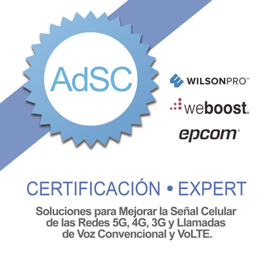 Certificación en Amplificadores de Señal Celular para Mejorar la Cobertura Celular 2G, 3G, 4G, 5G y llamadas VoLTE y convencionales. — SYSCOM · SKU EXPERT-RA