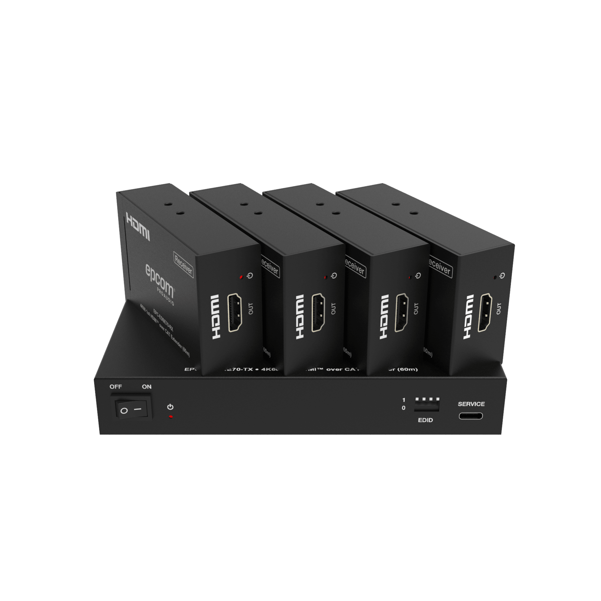 Splitter Extensor 1x4 | 4K@60Hz a 60m | 4K@30Hz a 70m | Cable Cat6 | EDID | HDCP 2.2 | Salida Loop