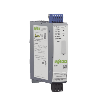 Fuente de Alimentación Industrial / Pro 2 / Monofásica / 24V DC 5A / TopBoost + PowerBoost / Comunicación Configurable / IP20 / Carril DIN — WAGO · SKU 2787-2144
