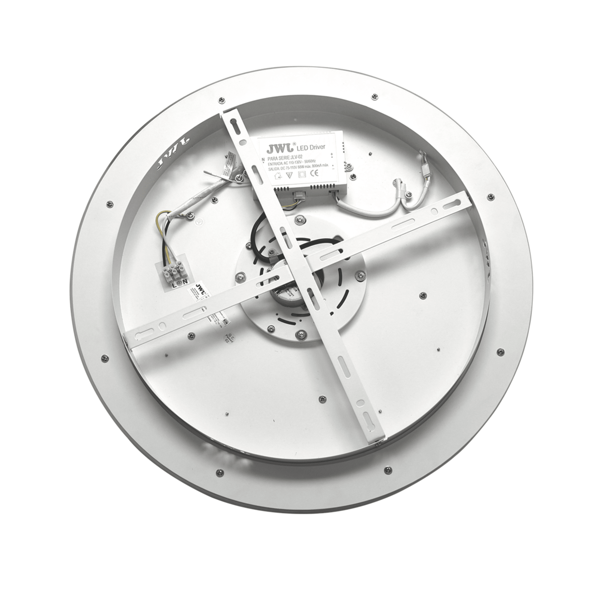 Ventilador de Techo con Luminario LED de 110 V CA 50/60 Hz / 88 W / 3 Tonos de Luz (6500 - 4 000 - 2 700 K) / Con giro 360° / Diámetro 495 mm / 6 Velocidades / Dimeable.