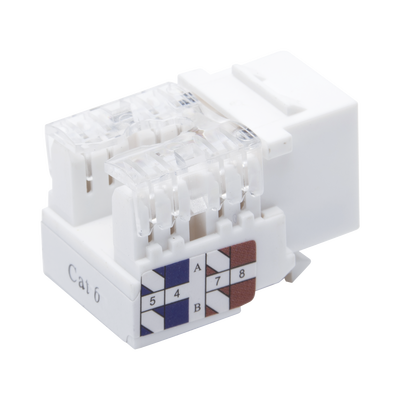 Módulo Jack Keystone Cat6 con Terminación 110 (Punchdown) para Faceplate - Color Blanco