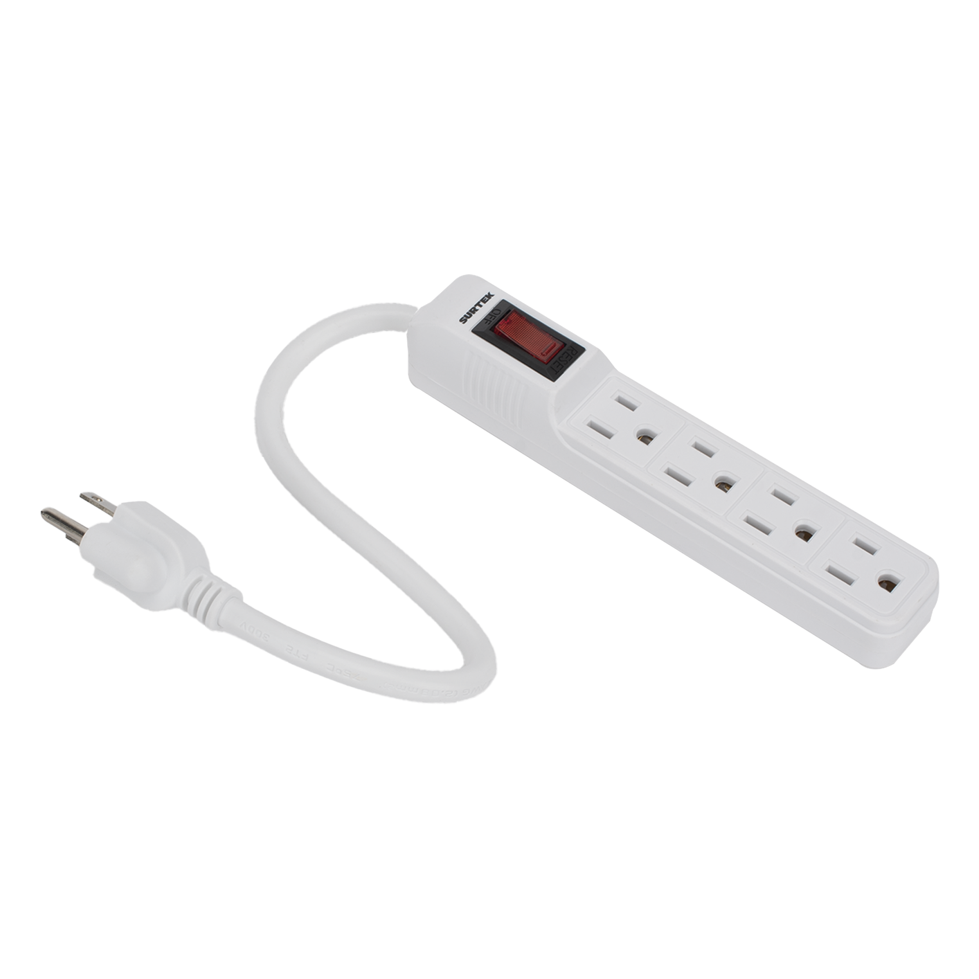 Multicontacto con cable 30 cm. 4 tomas 127 Vca línea, tierra, neutro 15 A max.