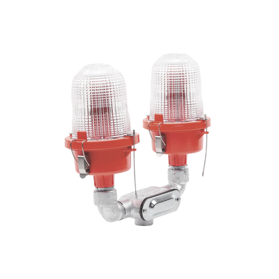 Lámpara de Obstrucción Roja Certificada/ Luz Fija Tipo L-810 Doble LED/ 120 - 240 Vca/ Luz Infraroja