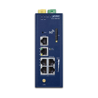 (LoRa) Gateway Industrial LoRaWAN Celular 5G NR Con 5 Puertos 10/100/1000T