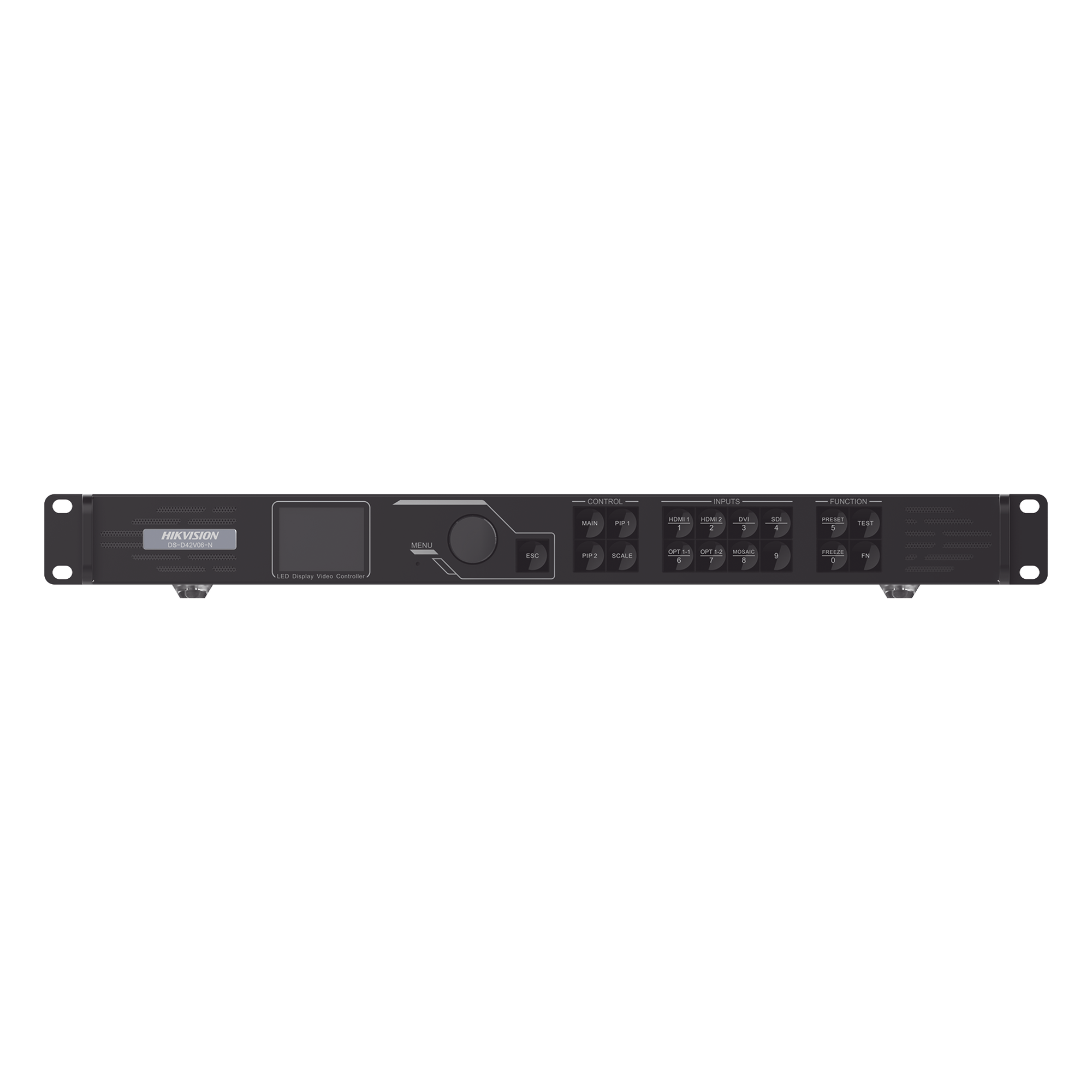 Controlador para Videowall / 6 Puertos RJ45 para Paneles LED / Compatible con Pantallas LED Para Exterior / Compatible con DS-D4440FO-BKI y DS-D4225FO-BGF — HIKVISION · SKU DS-D42V06-N(V2)