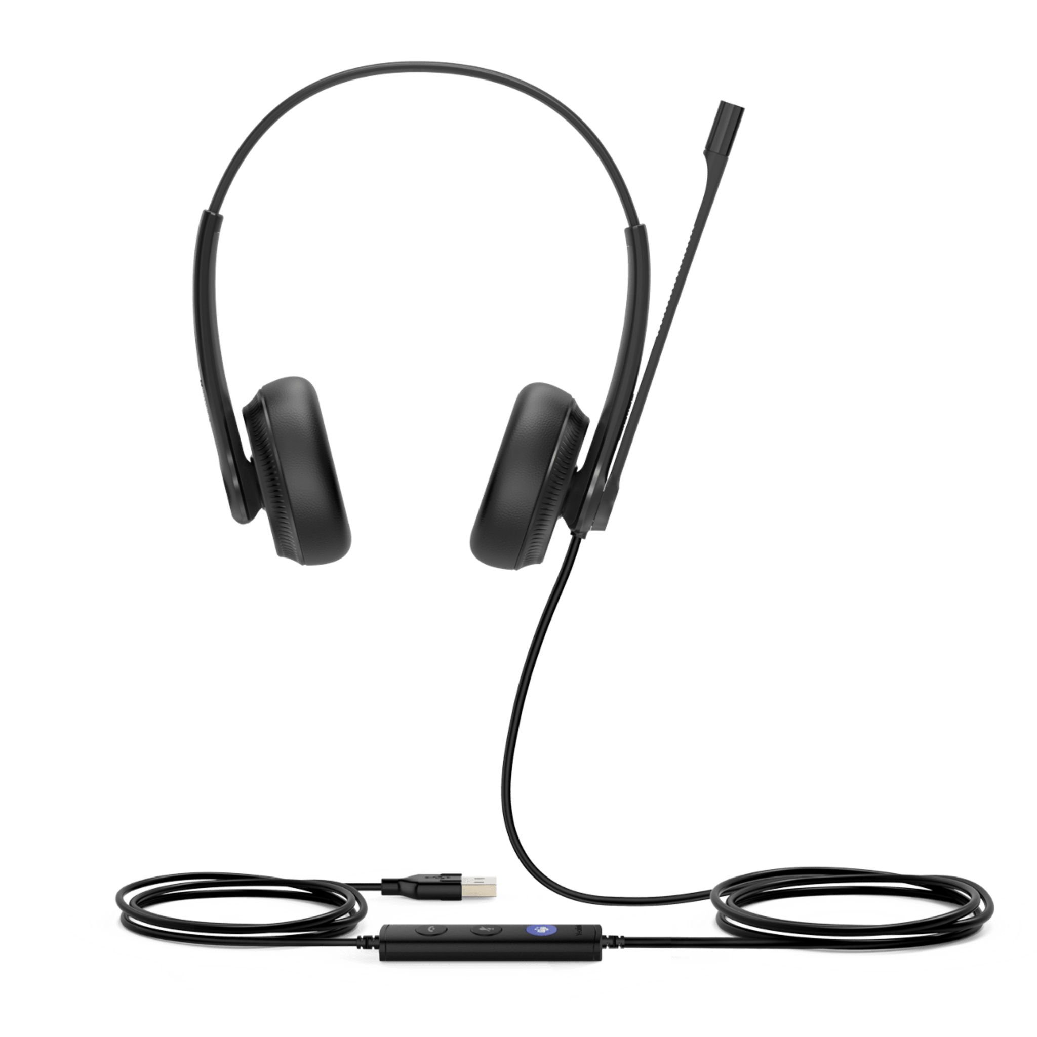 Diadema USB Alámbrica Yealink UH34 Dual Teams C/ Almohadillas de Cuero Compatible con Teléfonos IP Yealink y Computadoras
