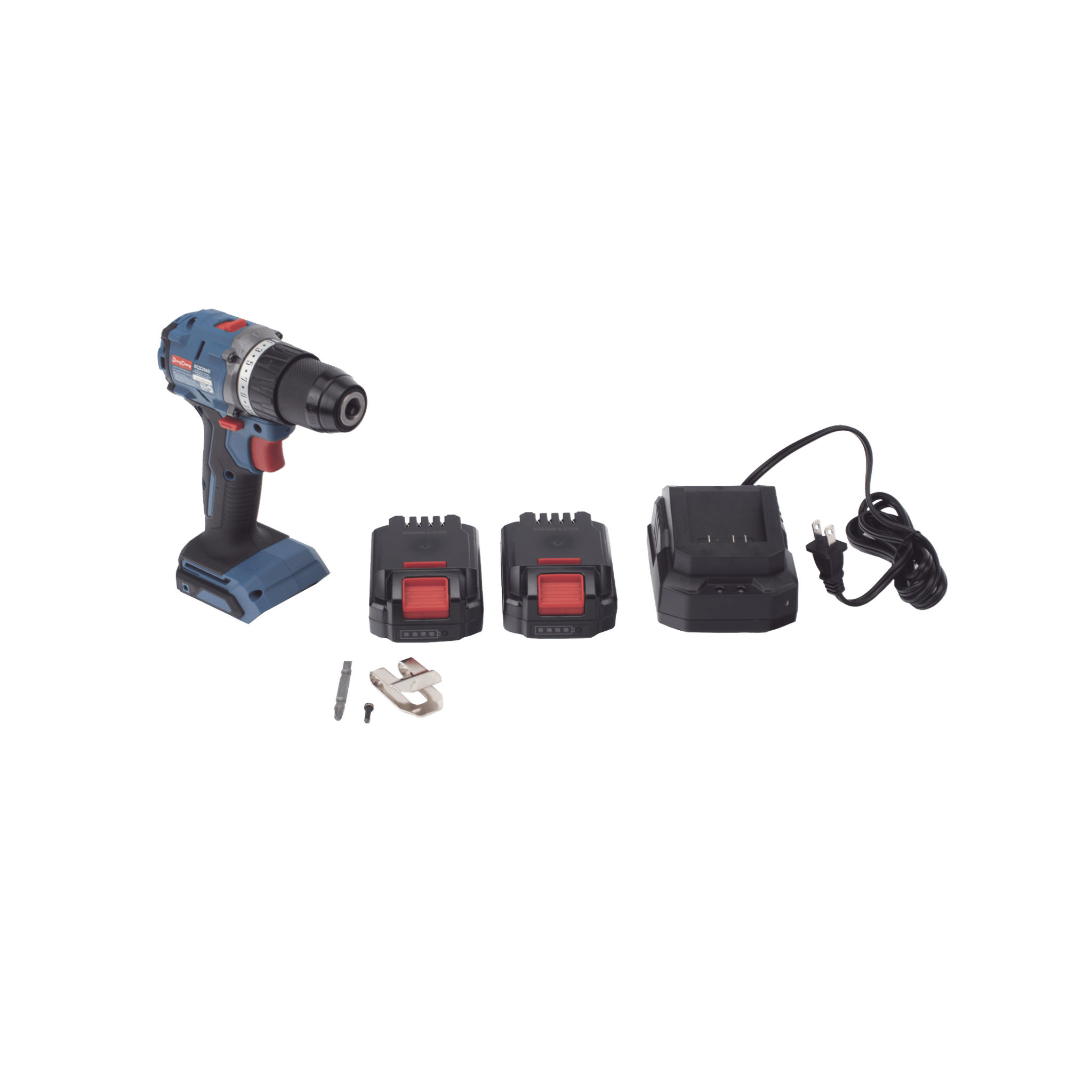 Rotomartillo / Taladro Inalámbrico de 20V sin Carbones, Broquero de 1/2", incluye 2 Baterías de 2.0 Ah, Cargador y Maletín