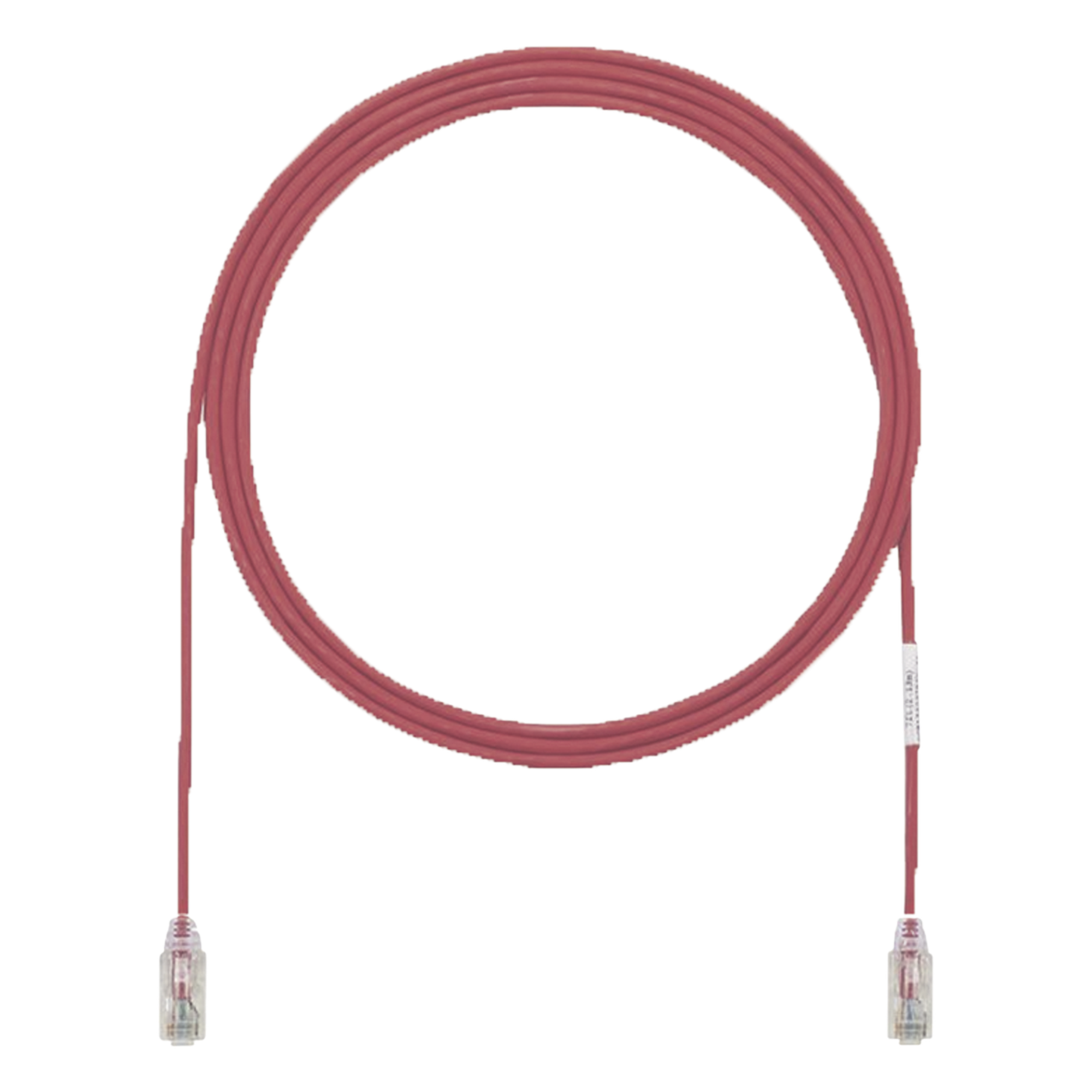 Cable de Parcheo UTP Cat6A, CM/LSZH, Diámetro Reducido (28AWG), Color Rojo, 0.91 Metros (3 Pies)