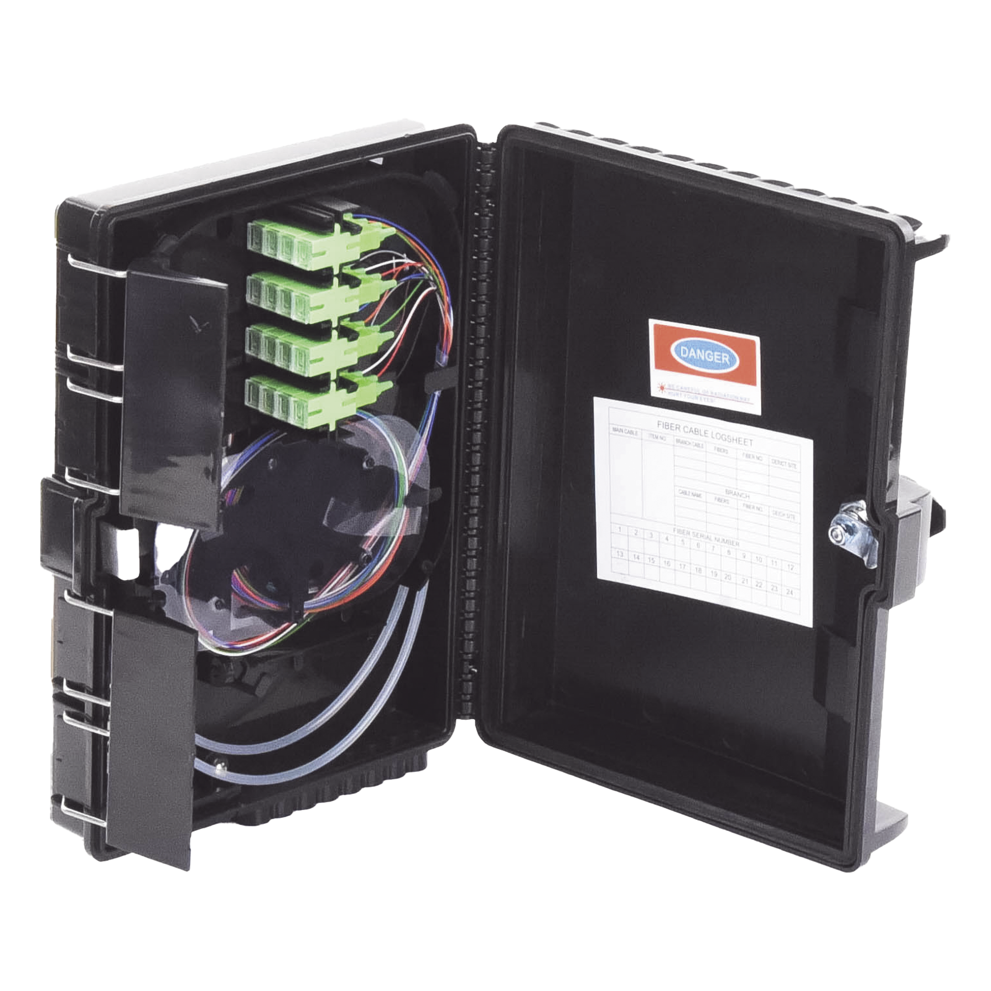 Cierre de Empalme para 24 Fusiones de Fibra Óptica, Interior/Exterior, con 16 Acopladores SC/APC y Splitter 1x16 SC/APC Incluido, IP65 — LINKEDPRO BY EPCOM · SKU LP-FAT16