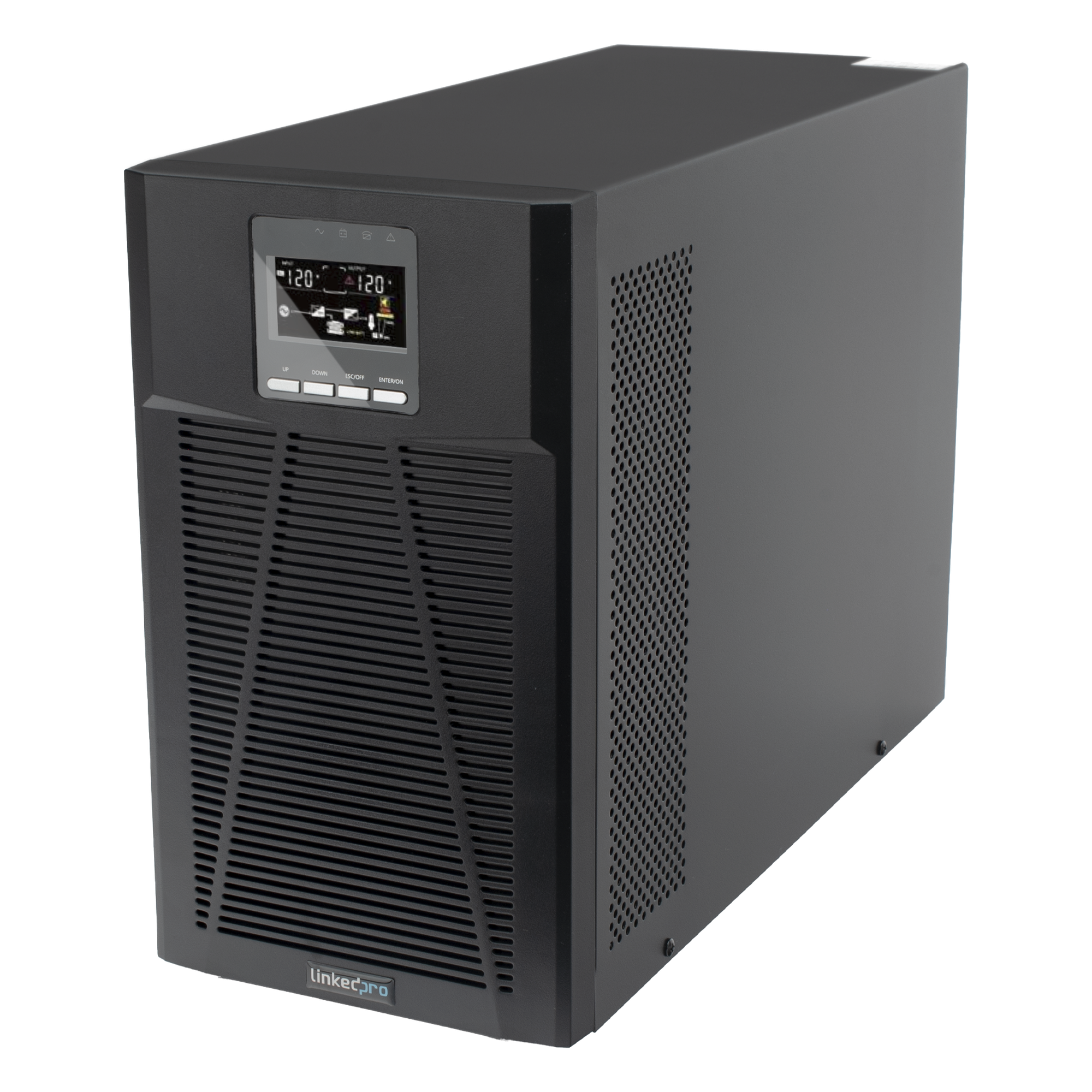 UPS 3000VA / 2700W Online Doble Conversión /Sin Cable de Alimentación/ 4 tomas 5-15R / Regulación de Voltaje / Protección RJ45 — LINKEDPRO BY EPCOM · SKU LP3KOLT