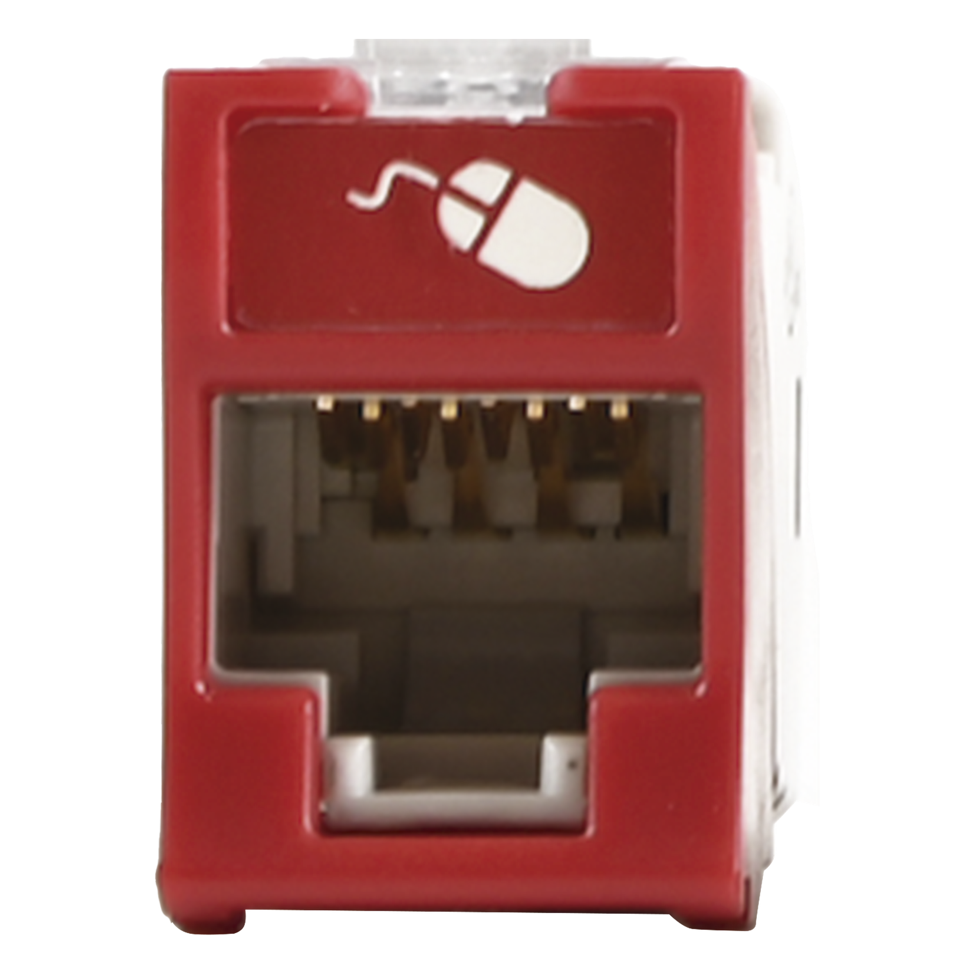 Jack Ultramax Cat5e, UTP, Montaje Híbrido en Placa de Pared (Plano y Angulado), Color Rojo, Punch Down — SIEMON · SKU U5-H03NS