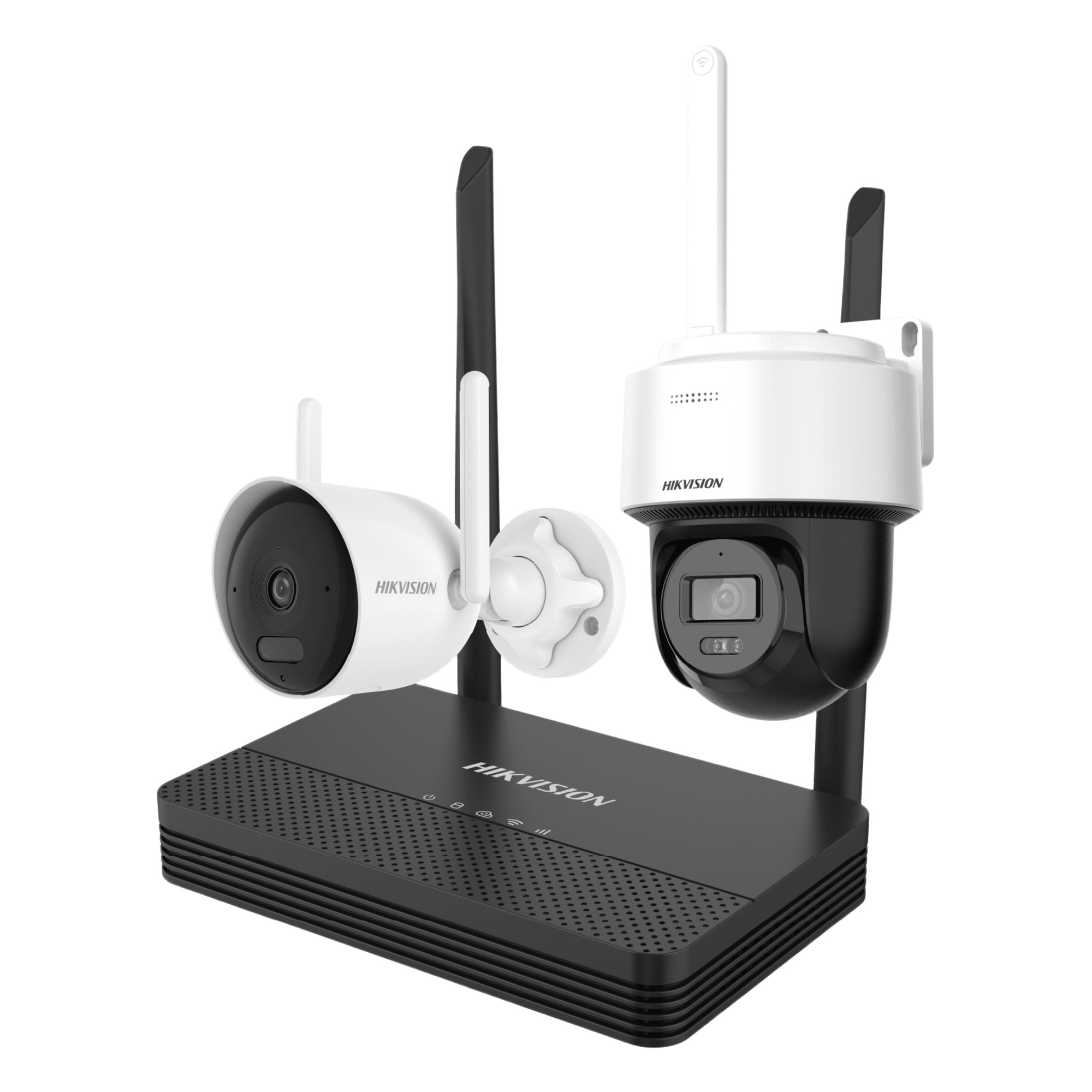 Kit IP Inalámbrico / 2 Megapixel / NVS 4 Canales / 2 Cámaras Wi-Fi / Dual Light 30 m (98.4 ft) / Audio Bidireccional / 97° HFOV — HIKVISION · SKU NKS422WBPH