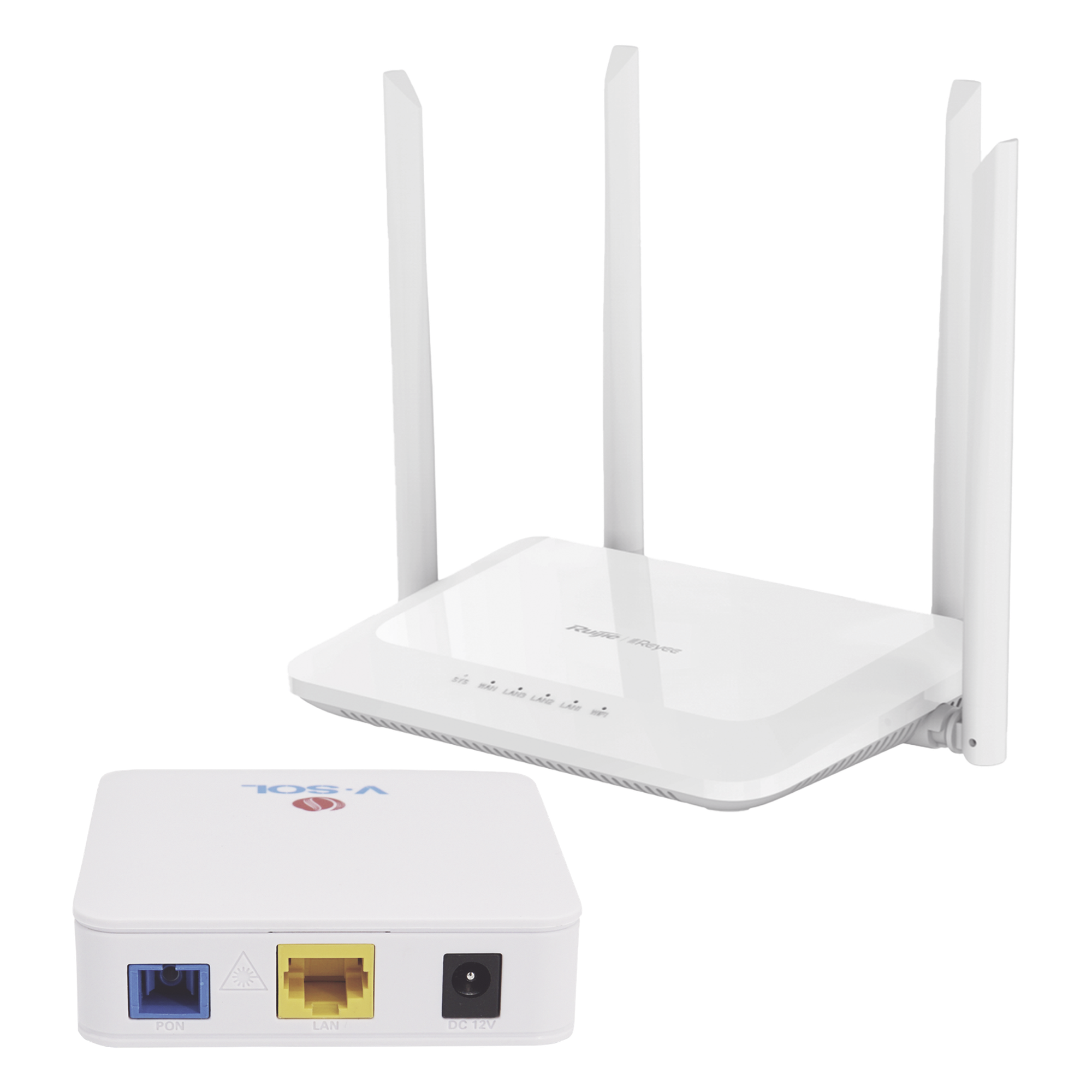 Kit 1 ONU Bridge V-Sol, Dual GPON/EPON con Router Home Mesh Ideal para distribuciones WISP de mayor cobertura Wi-Fi en Hogares y Oficinas — RUIJIE · SKU KIT1-VPON-MESH