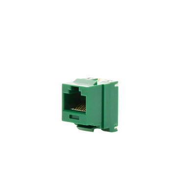 Conector Jack Estilo 110 (de Impacto), Tipo Keystone, Categoría 6, de 8 Posiciones y 8 Cables, Color Verde