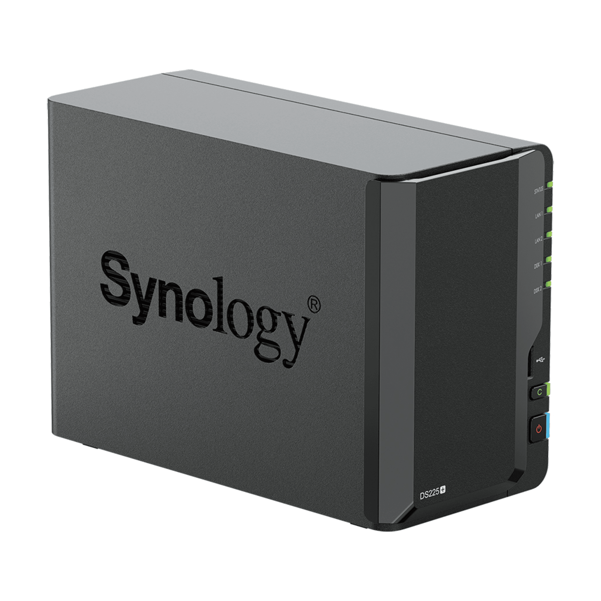 NAS DiskStation DS225+ | 2 Bahías | Intel Celeron J4125 | 2 GB DDR4 | Hasta 40 TB | Puertos 1GbE y 2.5GbE | USB 3.2 Gen 1 | Compatible con RAID | Synology DSM.