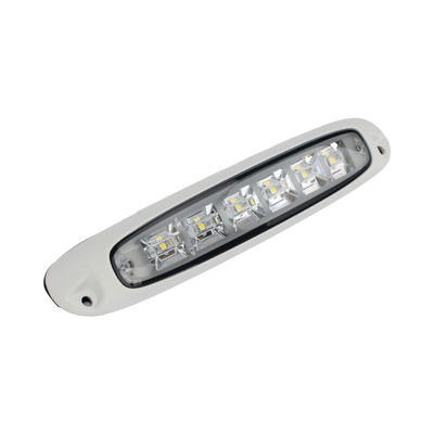 Luz Auxiliar de Escena de 6 LED, Blanco, Lente Transparente, Bisel Blanco