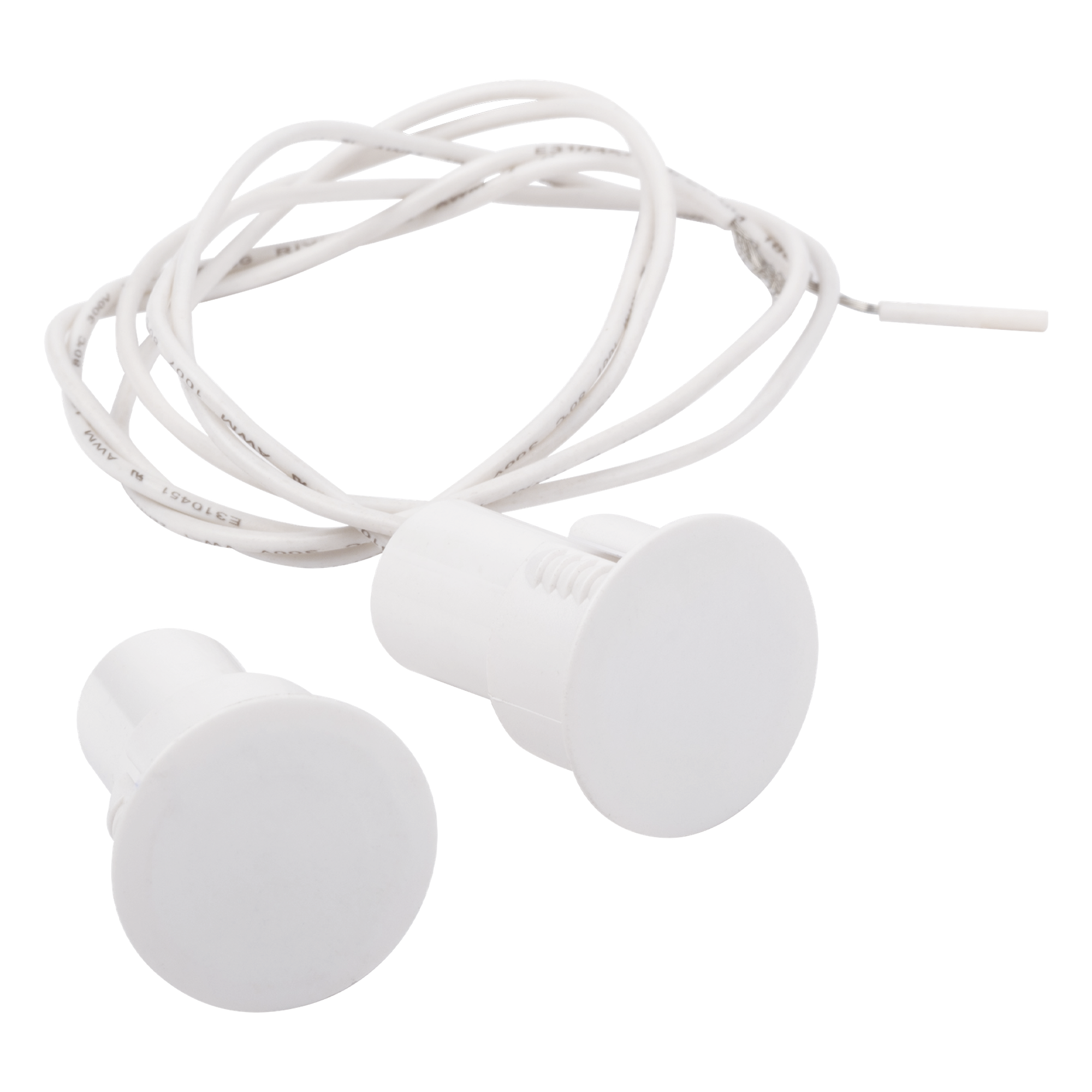 Contacto Magnético Empotrable / GAP 19 mm / Switch NC / Puertas Metálicas, Aluminio y Madera / 12VCC / Blanco / LED Indicador — SFIRE · SKU SF-1021
