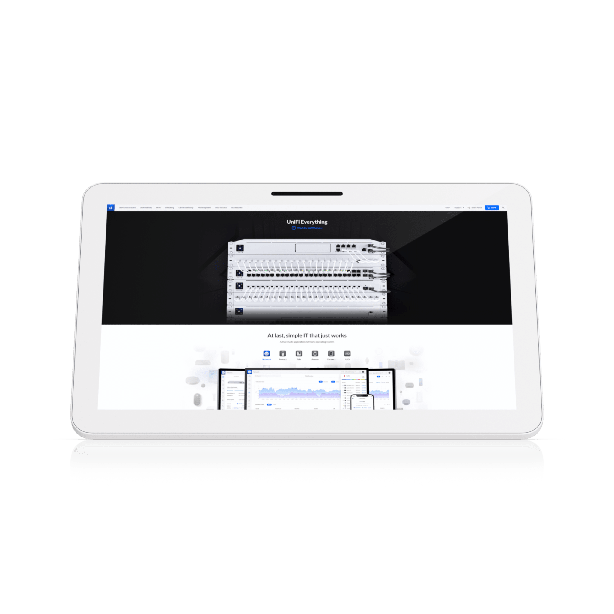 UniFi Connect UC-Display – Pantalla Interactiva de 21.5” FHD para Digital Signage Centralizado, con Multi-Touch Capacitivo, PoE++, Procesador Octa-Core ARM Cortex-A53 de 2.2 GHz y Montaje VESA