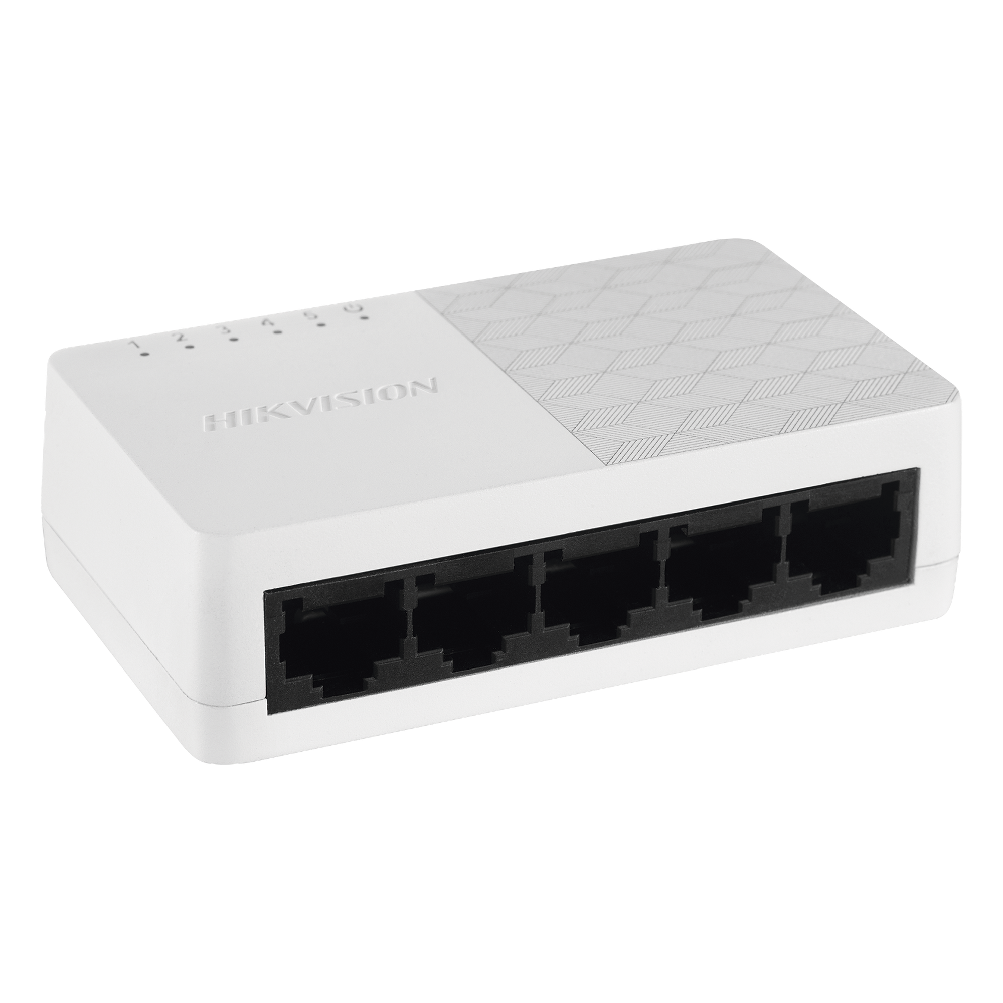 Switch No Administrable de 5 Puertos para Escritorio / Fast Ethernet 10 / 100 Mbps / Diseño Compacto y Estetico — HIKVISION · SKU DS-3E0105D-O