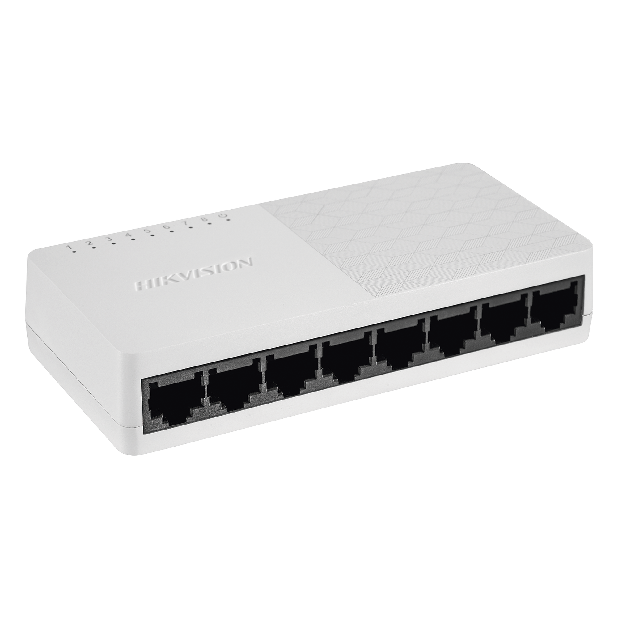 Switch No Administrable de Escritorio de 8 Puertos / Fast Ethernet 10 / 100 Mbps / Diseño Compacto y Estetico — HIKVISION · SKU DS-3E0108D-O