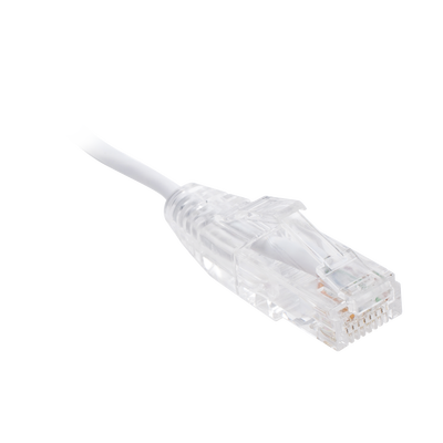 Cable de Parcheo Slim UTP Cat6 - 2 Metros (6.56 Pies) Blanco Diámetro Reducido (28 AWG)