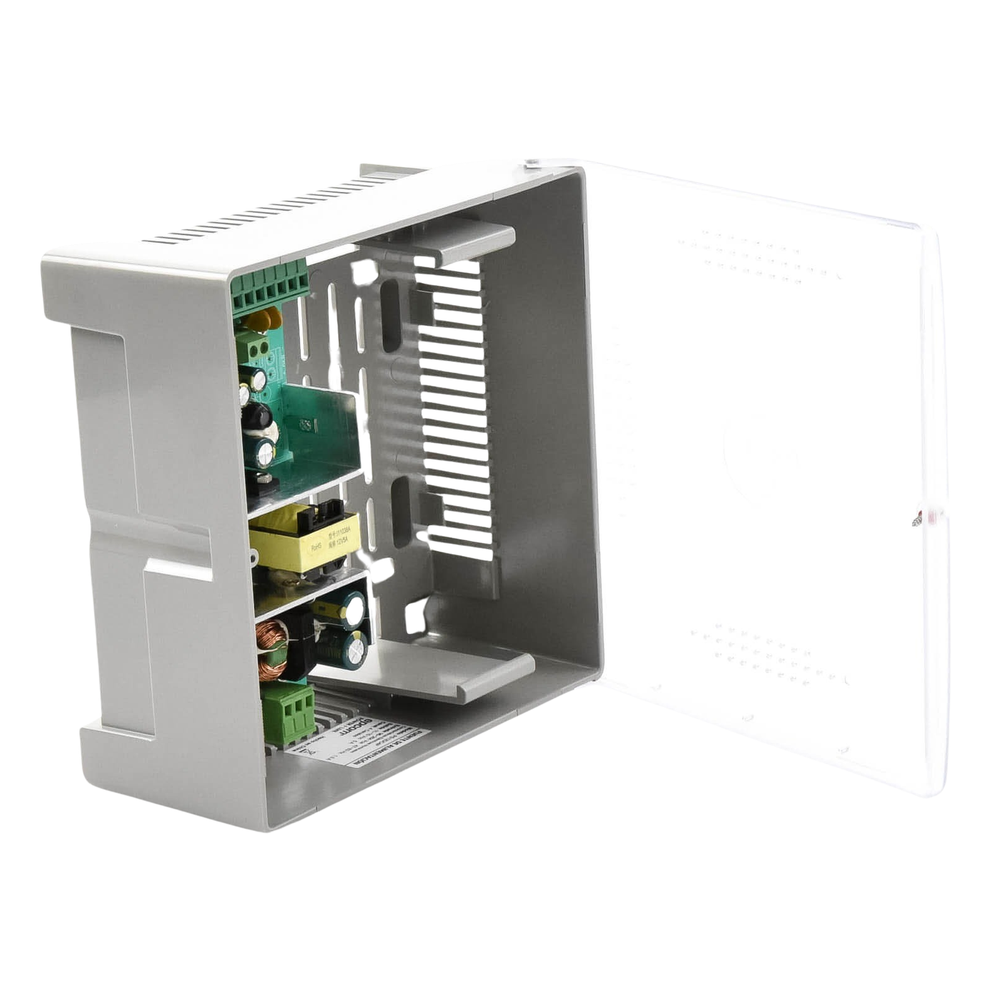 Fuente de Poder con Gabinete de 4 Salidas de 11 - 15 Vcc / 5 Amper / Voltaje de Entrada: 96 - 264 Vca / Soporta Protección contra Sobrecorriente de Salida, Protección contra Cortocircuito / Led Indicador