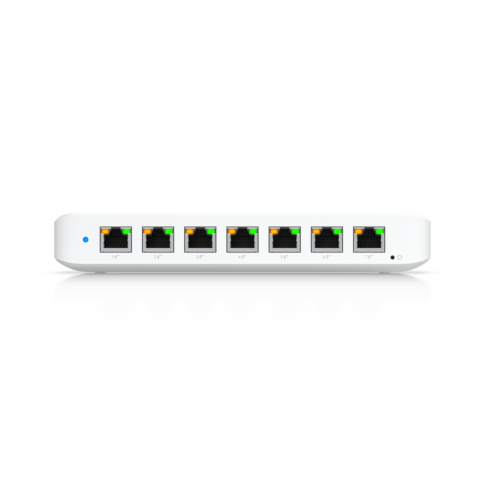 USW Ultra Switch de 8 Puertos GbE (7 Puertos PoE+ y 1 Puerto Entrada PoE++) con Opciones de Montaje Versátiles